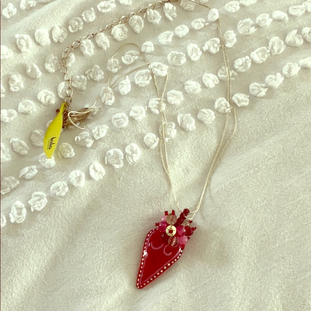Orna Lalo Heart Long Necklace Pendant new!